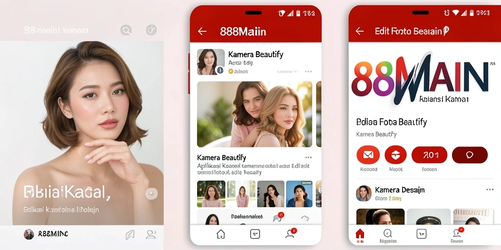 Tampilan utama aplikasi 88MAIN dengan fitur Kamera Beautify.