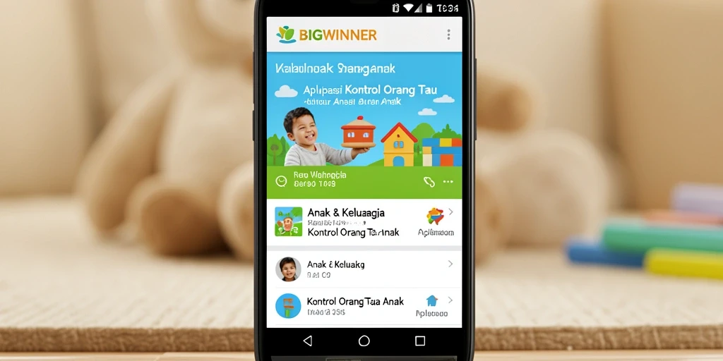 Tampilan antarmuka pengguna BIGWINNER untuk kontrol orang tua.