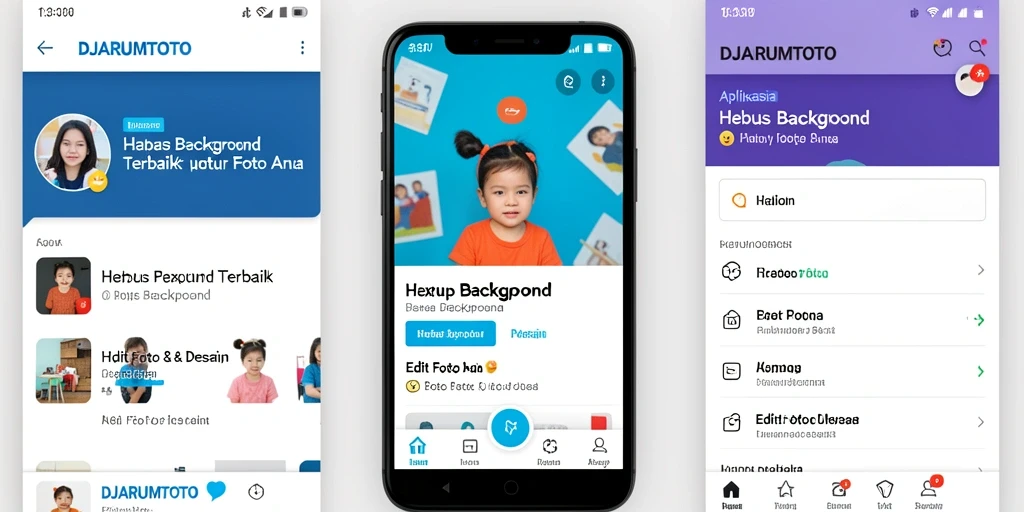 Tampilan antarmuka utama DJARUMTOTO untuk penghapusan latar belakang foto.