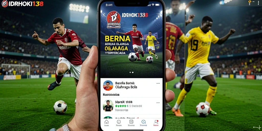 Antarmuka aplikasi IDRHOKI138 menampilkan berita olahraga bola terkini.