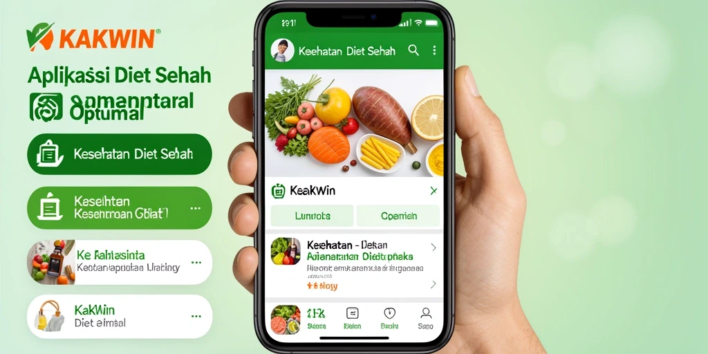 Tampilan utama KAKWIN dengan fitur Diet Sehat yang intuitif.