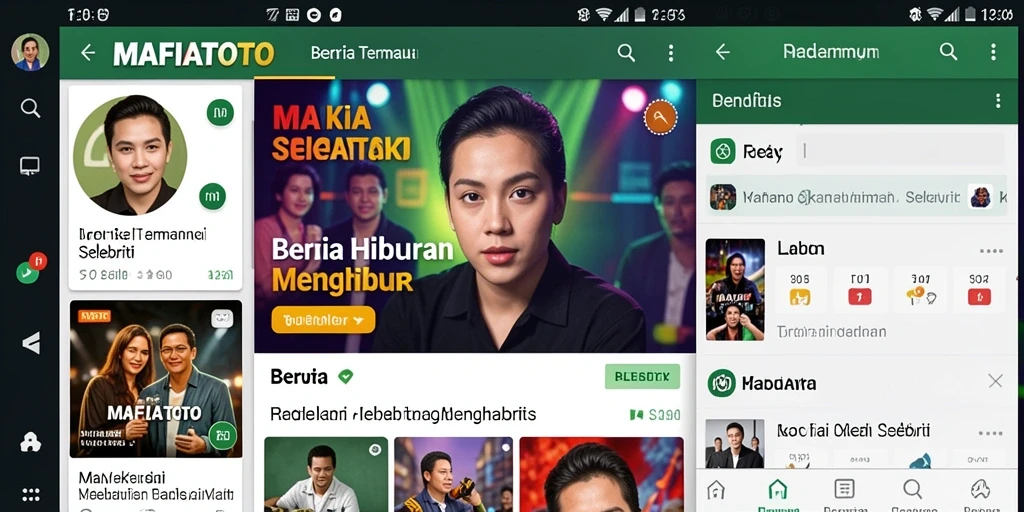Tampilan antarmuka MAFIATOTO dengan berita selebriti terbaru.