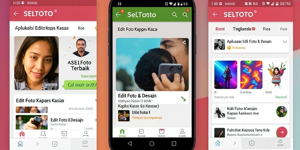 Tampilan antarmuka pengguna <strong>SELTOTO</strong> saat mengedit foto dengan efek kertas kaca.